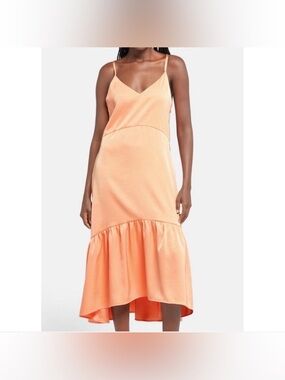 CLAUDIE PIERLOT Roya Open-back Woven Midi Dress In Orange